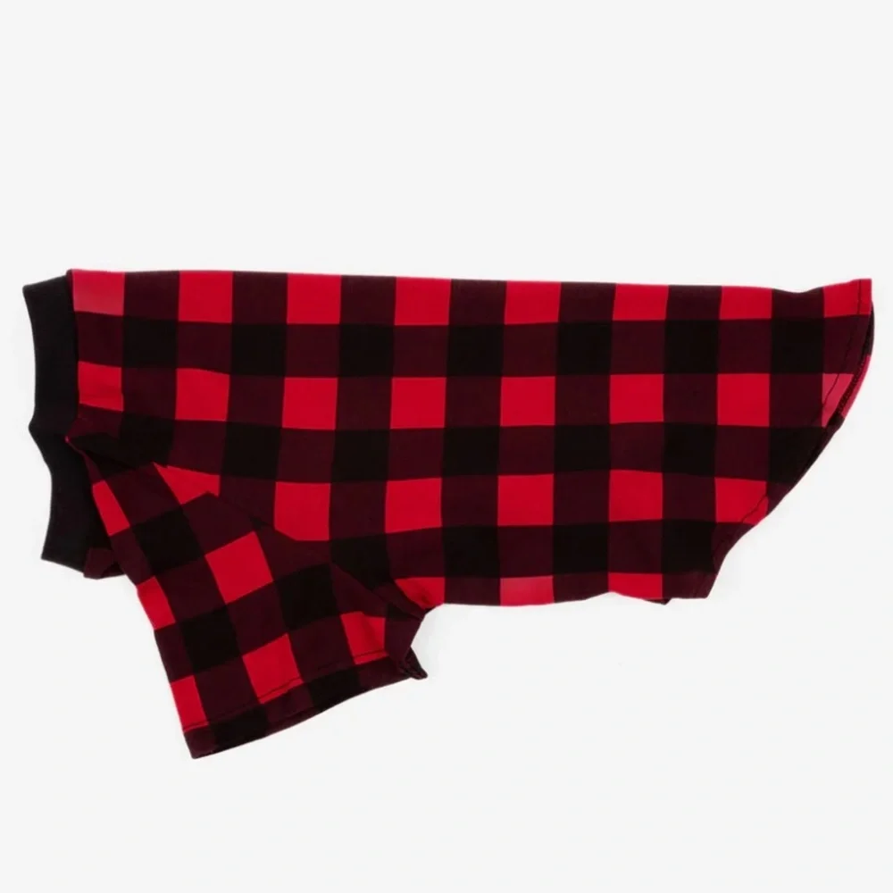 Plaid Dog Sweater - Red and Black
